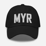 MYR Airport Code Embroidered Dad Hat Myrtle Beach South Carolina