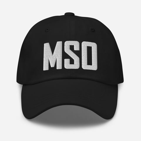 MSO Airport Code Embroidered Dad Hat Missoula Montana