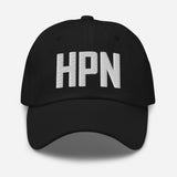 HPN Airport Code Embroidered Dad Hat White Plains New York