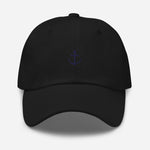 Boat Anchor Embroidered Dad Hat | Navy Blue Thread