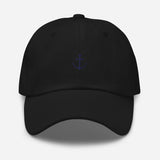 Boat Anchor Embroidered Dad Hat | Navy Blue Thread