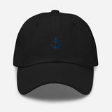 Boat Anchor Embroidered Dad Hat | Royal Blue Thread