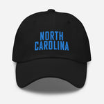 North Carolina Embroidered Dad Hat | Aqua Thread | State Initials