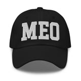 MEO Airport Code Embroidered Dad Hat OBX Outer Banks North Carolina College Varsity Letter