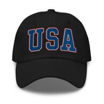 USA Embroidered Dad Hat America Red White And Blue Adjustable