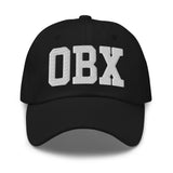 OBX Airport Code Embroidered Dad Hat Outer Banks North Carolina College Varsity Letter