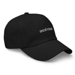 west coast Embroidered Dad Hat | White Thread