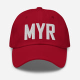 MYR Airport Code Embroidered Dad Hat Myrtle Beach South Carolina