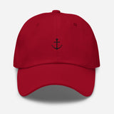 Boat Anchor Embroidered Dad Hat | Black Thread