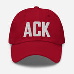 ACK Airport Code Embroidered Dad Hat Nantucket Massachusetts