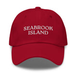 Seabrook Island, SC South Carolina Embroidered Dad Hat - White Thread