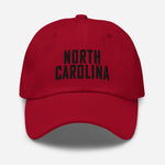 North Carolina Embroidered Dad Hat | Black Thread | State Initials