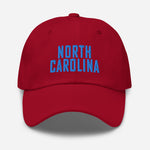 North Carolina Embroidered Dad Hat | Aqua Thread | State Initials