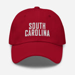 South Carolina Embroidered Dad Hat | White Thread | State Initials