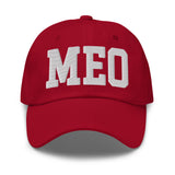 MEO Airport Code Embroidered Dad Hat OBX Outer Banks North Carolina College Varsity Letter