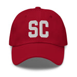 SC South Carolina Embroidered Dad Hat | Black Thread | State Initials Varsity Letter