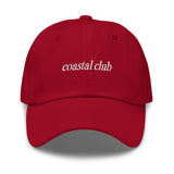 coastal club Embroidered Dad Hat | White Thread