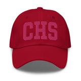 CHS Airport Code Embroidered Dad Hat South Carolina Charleston SC College Varsity Letter | Flamingo Pink Thread