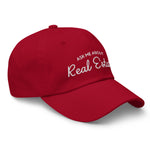 Ask Me About Real Estate Embroidered Dad Hat | White Thread