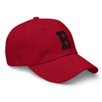 B Alphabet Varsity Letter Embroidered Dad Hat | Black Thread