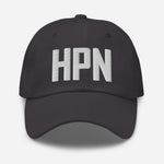 HPN Airport Code Embroidered Dad Hat White Plains New York