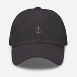 Boat Anchor Embroidered Dad Hat | Old Gold Thread