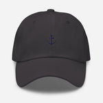 Boat Anchor Embroidered Dad Hat | Navy Blue Thread