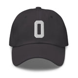 O Alphabet Varsity Letter Embroidered Dad Hat | White Thread