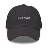 west coast Embroidered Dad Hat | White Thread