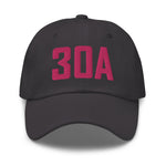 30A Rosemary Beach Florida Embroidered Dad Hat | Flamingo Pink Thread