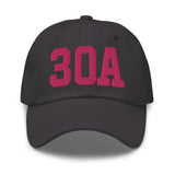 30A Rosemary Beach Florida Embroidered Dad Hat College Varsity Letter | Flamingo Pink Thread