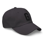 G Alphabet Varsity Letter Embroidered Dad Hat | Black Thread