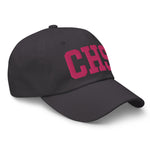 CHS Airport Code Embroidered Dad Hat South Carolina Charleston SC College Varsity Letter | Flamingo Pink Thread