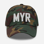 MYR Airport Code Embroidered Dad Hat Myrtle Beach South Carolina