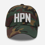 HPN Airport Code Embroidered Dad Hat White Plains New York