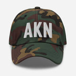 AKN Airport Code Embroidered Dad Hat King Salmon Alaska