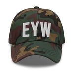 EYW Florida Airport Code Embroidered Dad Hat | White Thread