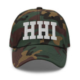 HHI Airport Code Embroidered Dad Hat South Carolina Hilton Head Island SC College Varsity Letter