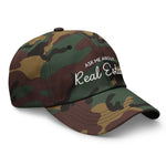 Ask Me About Real Estate Embroidered Dad Hat | White Thread