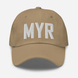 MYR Airport Code Embroidered Dad Hat Myrtle Beach South Carolina