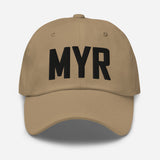 MYR Airport Code Embroidered Dad Hat Myrtle Beach South Carolina