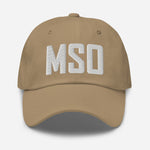 MSO Airport Code Embroidered Dad Hat Missoula Montana