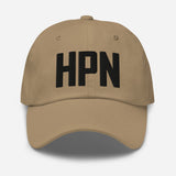 HPN Airport Code Embroidered Dad Hat White Plains New York