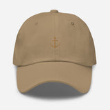 Boat Anchor Embroidered Dad Hat | Old Gold Thread