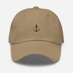 Boat Anchor Embroidered Dad Hat | Black Thread