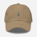 Boat Anchor Embroidered Dad Hat | Royal Blue Thread