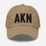 AKN Airport Code Embroidered Dad Hat King Salmon Alaska