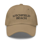 Litchfield Beach, SC South Carolina Embroidered Dad Hat - Black Thread