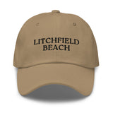 Litchfield Beach, SC South Carolina Embroidered Dad Hat - Black Thread