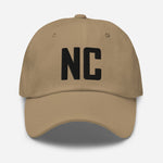 NC North Carolina Embroidered Dad Hat | Black Thread | State Initials